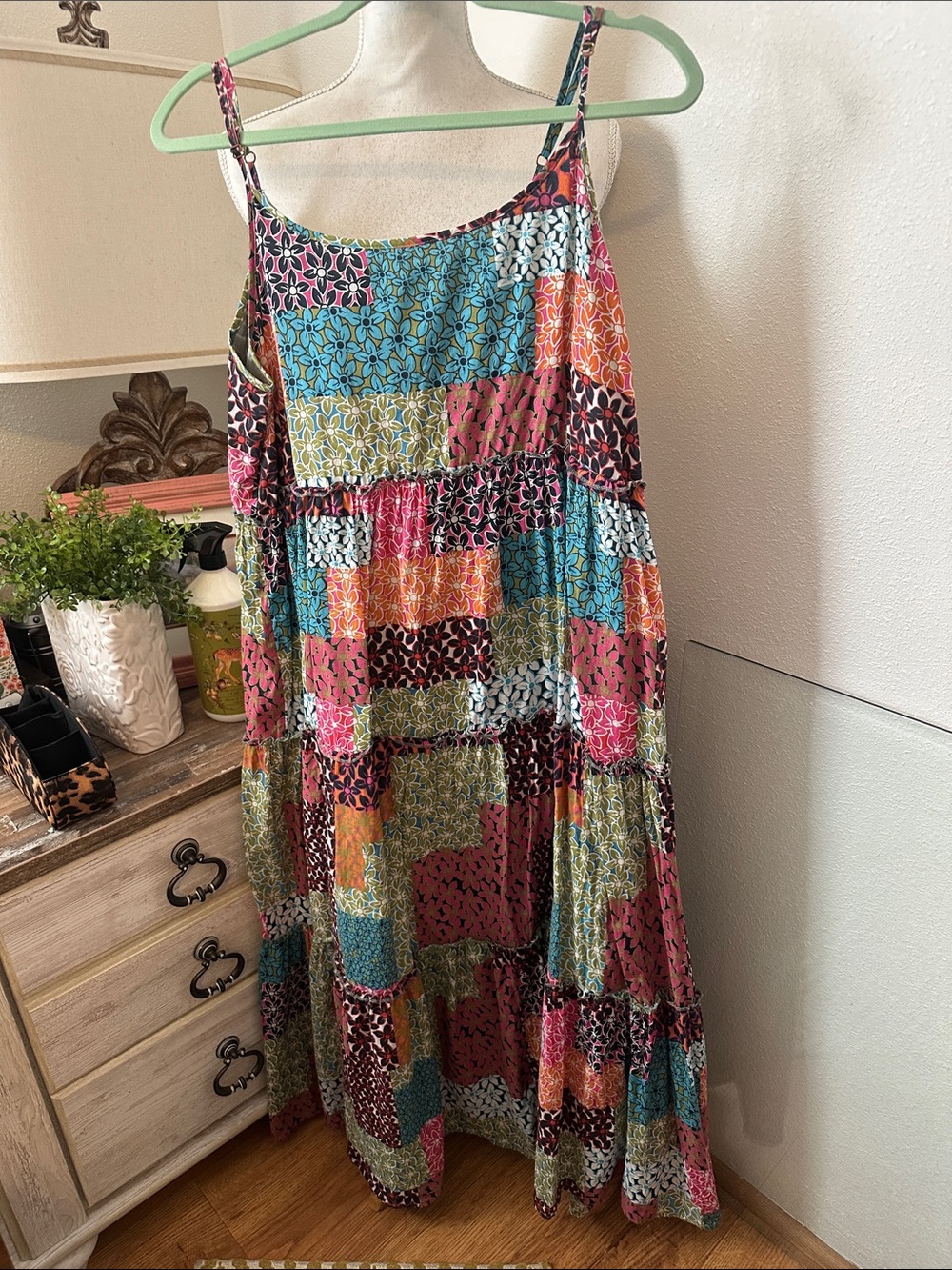 NATURAL LIFE Multicolor Patchwork Floral Maxi Dress
